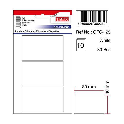 TANEX OFC-123 BEYAZ ETİKET POŞET - 2