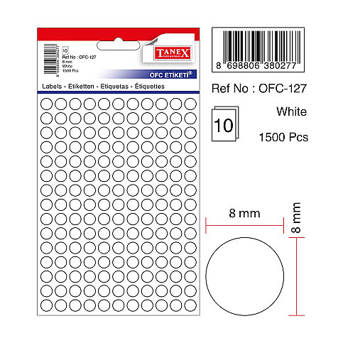 TANEX OFC-127 BEYAZ ETİKET POŞET - 1