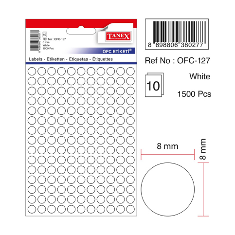 TANEX OFC-127 BEYAZ ETİKET POŞET - 1