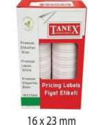Tanex Fiyat Etiketi 16X23Mm Çizgili Beyaz 12Li - TANEX