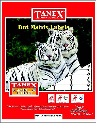 TANEX BİLGİSAYAR SÜREKLİ FORM ETİKETİ 23x40mm 4320 ADET (TN001410) - 2