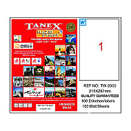 TANEX 2000 LASER ETİKET 210x297mm 1x100 100 ADET - TANEX