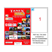 Tanex 2000 Laser Etiket 210X297Mm 1X100 100 Adet - TANEX