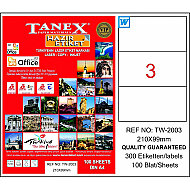 TANEX 2003 LASER ETİKET 210x99mm 1x3 300 ADET - TANEX
