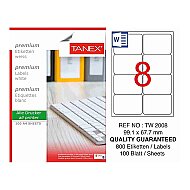 TANEX 2008 LASER ETİKET 99x67mm 8x100 800 ADET - TANEX