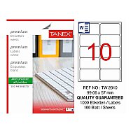 TANEX 2010 LASER ETİKET 99x57mm 10x100 1000 ADET - TANEX