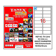 TANEX 2016 LASER ETİKET 99x34mm 16x100 1600 ADET - TANEX
