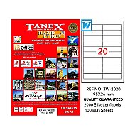 TANEX 2020 LASER ETİKET 26x95mm 20x100 2000 ADET - TANEX