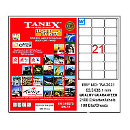 TANEX 2021 LASER ETİKET 63x38mm 21x100 2100 ADET - TANEX