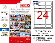 TANEX 2024 LASER ETİKET 64x34mm 24x100 2400 ADET - TANEX (1)