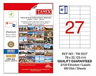 TANEX 2027 LASER ETİKET 70x32mm 27x100 2700 ADET - TANEX (1)