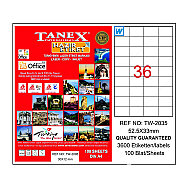 TANEX 2035 LASER ETİKET 52x33mm 36x100 3600 ADET - TANEX