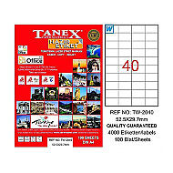 TANEX 2040 LASER ETİKET 52x29mm 40x100 4000 ADET - TANEX