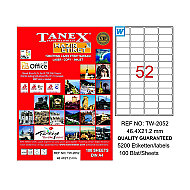 TANEX 2052 LASER ETİKET 46x21mm 52x100 5200 ADET - TANEX