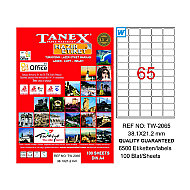 TANEX 2065 LASER ETİKET 38x21mm 65x100 6500 ADET - TANEX