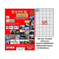 TANEX 2095 LASER ETİKET 30x12mm 95x100 9500 ADET - TANEX
