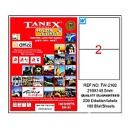 TANEX 2102 LASER ETİKET 210x148mm 2x100 200 ADET - TANEX
