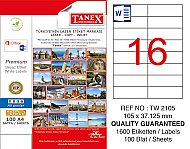 TANEX 2105 LASER ETİKET 105x37mm 16x100 1600 ADET - TANEX