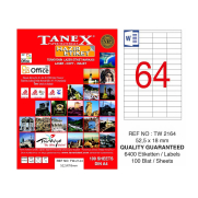 Tanex 2164 Laser Etiket 52X18Mm 64X100 6400 Adet - TANEX
