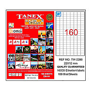 TANEX 2280 LASER ETİKET 22x12mm 160x100 16000 ADET - TANEX