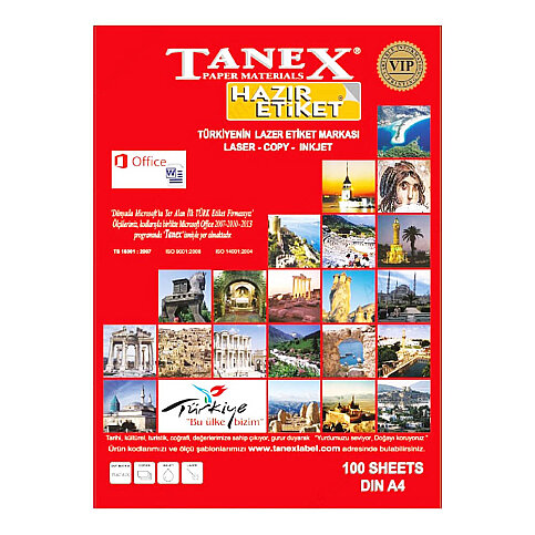 TANEX 2324 LASER ETİKET 70x35mm 24x100 2400 ADET - 1