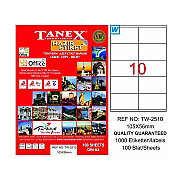 TANEX 2510 LASER ETİKET 105x56mm 10x100 1000 ADET - TANEX