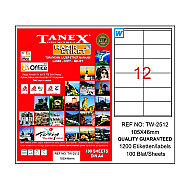 TANEX 2512 LASER ETİKET 105x46mm 12x100 1200 ADET - TANEX