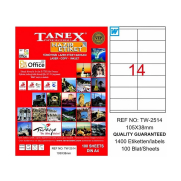 Tanex 2514 Laser Etiket 105X38Mm 14X100 1400 Adet - TANEX