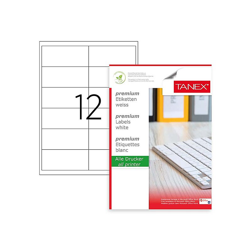 TANEX 2546 LASER ETİKET 46x100mm 46x100 4600 ADET