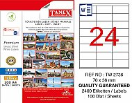 TANEX 2736 LASER ETİKET 70x36mm 24x100 2400 ADET - TANEX (1)
