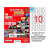 TANEX 3177 LASER CD ETİKETİ 78x54.5mm 10x100 ADET - TANEX