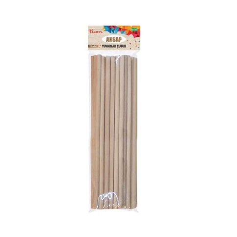 Ticon 328589 Naturel Yuvarlak Ahşap Çubuk Büyük Boy 24lü - 1
