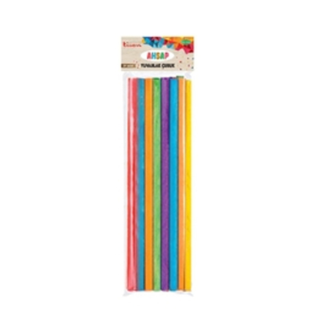 Ticon 328590 Renkli Yuvarlak Ahşap Çubuk Büyük Boy 24lü - 1