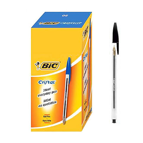 BİC CRİSTAL TÜKENMEZ KALEM F SİYAH (872731) - 2