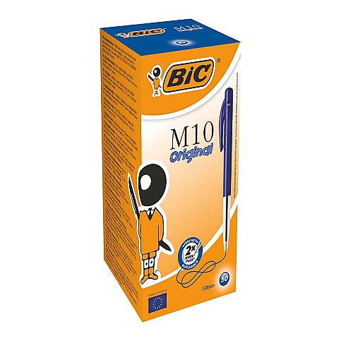 BİC M10 BASMALI TÜKENMEZ KALEM MAVİ 50Lİ (1199190121) - 1