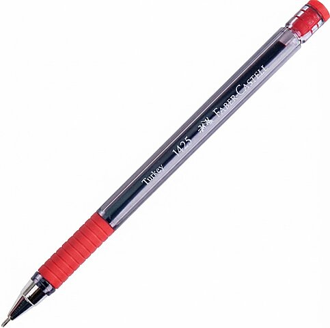 FABER-CASTELL 1425 İĞNE UÇLU TÜKENMEZ KALEM 0.7 KIRMIZI (5207142521) - 1
