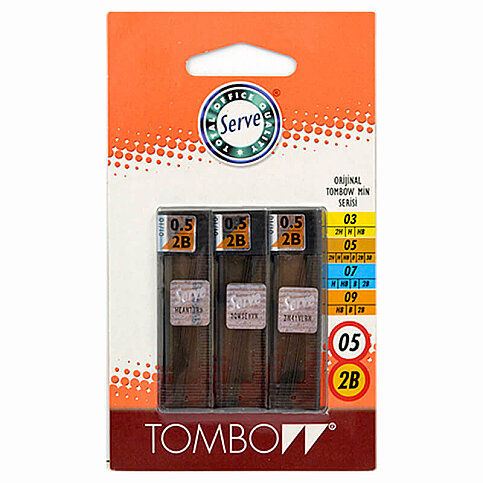 TOMBOW CLASSİC KALEM UCU 0.5 2B 3LÜ BLİSTER (T-Z.UC-052B-3BLS) - 1
