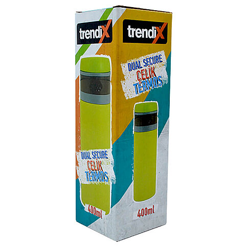 TRENDİX 400 DUAL SECURE ÇELİK İÇ TERMOS MATARA SARI 400ml (51012079)(TRX-DST-400-SA) - 1