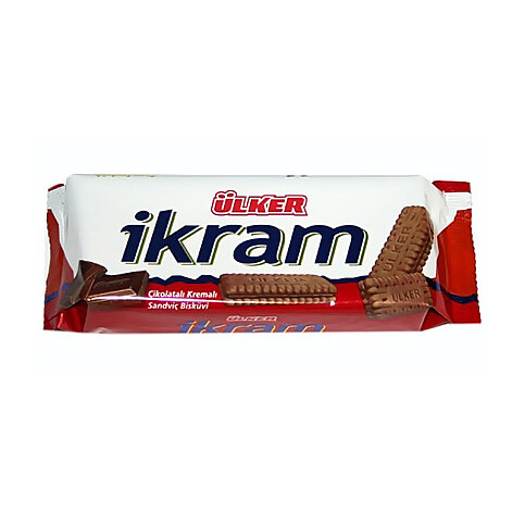 ÜLKER İKRAM ÇİKOLATALI KREMALI SANDVİÇ BİSKÜVİ 84gr (107802) - 1