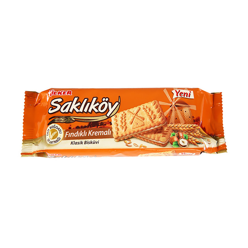 ÜLKER SAKLIKÖY FINDIK KREMALI BİSKÜVİ 100gr (00834-09)