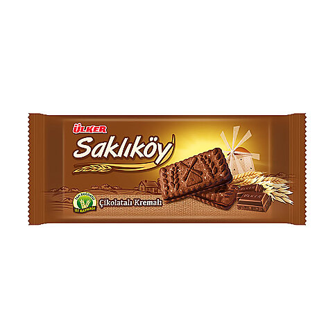 ÜLKER SAKLIKÖY ÇİKOLATALI KREMALI YULAFLI BİSKÜVİ 87gr (84109) - 1