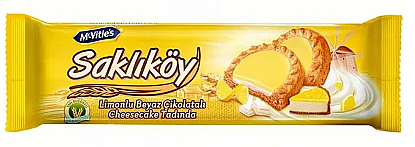 Ülker Saklıköy Limonlu Beyaz Çikolatalı Cheesecake Tadında Bisküvi 100gr (0116109) - 1