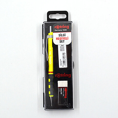 ROTRİNG TİKKY VERSATİL KALEM+07 UÇ+SİLGİ SETİ NEON SARI (KK07) - 1