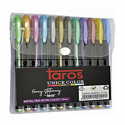 UNİCK COLOR 4116 METALİZE JEL KALEM 12 RENK - 1