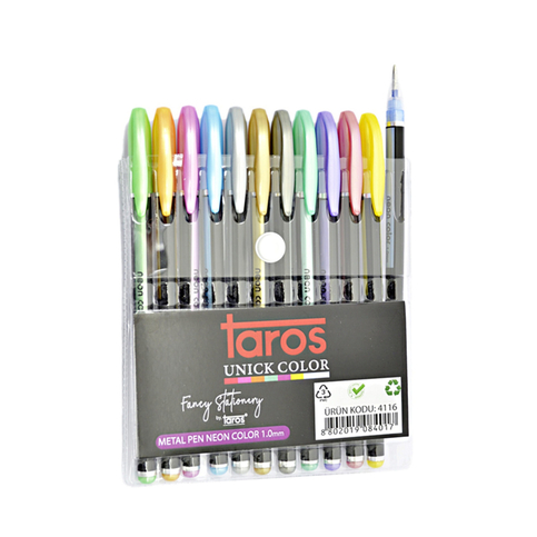 Unick Color 4116 Metalize Jel Kalem 12 Renk - 1