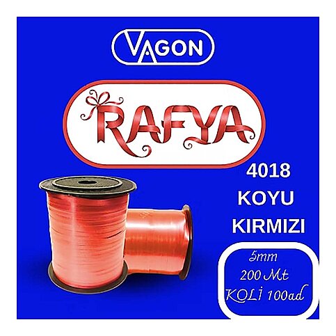 Vagon Rafya 200m Koyu Kırmızı (4018) - 1