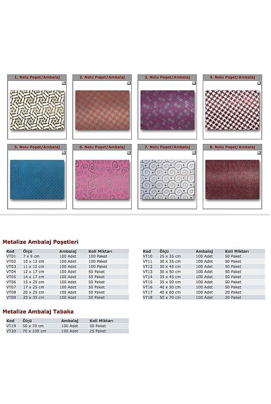 VATAN VT14 METALİZE HEDİYE POŞETİ 35x45 100LÜ