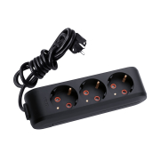 Viko 16659 Multi-Let Topraklı Priz Çoklayıcı 2M Siyah 3Lü - VİKO