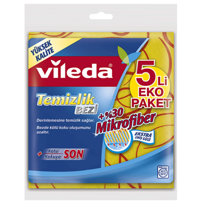 VİLEDA MİKROFİBER TEMİZLİK BEZİ 5Lİ