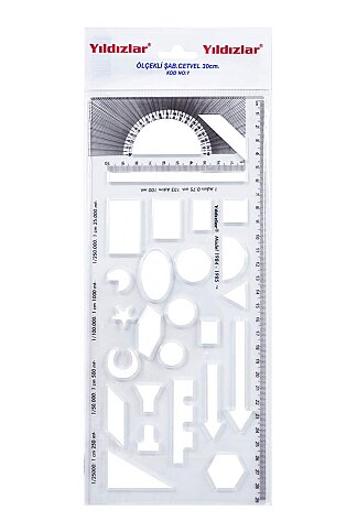 YILDIZLAR 007 CETVEL ÖLÇEKLİ ŞABLON 30cm - 1
